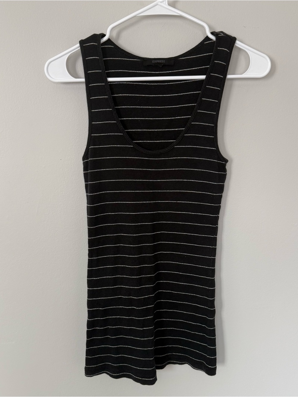 Vintage 2006 Express Black Silver Striped Tank Top